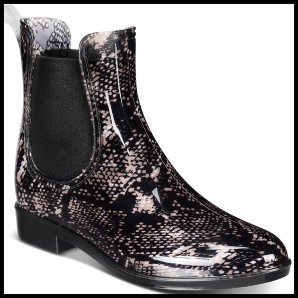 🌺Just In-INC raelynn snake skin shiny rain boots
